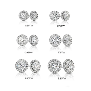 14 Karat massives Gold 0,5 ctw-2, 2ctw Runds chliff DEF Labor Diamant Halo Ohr stecker Weihnachts geschenk - Product Image 2