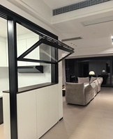 Ventanas Plegables Modernas para Hotel, de Aluminio Negro, Doble Acristalamiento, Verticales, Insonorizadas, Antipolvo, para Balcón