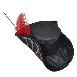Chapeau de <span class=keywords><strong>pirate</strong></span> pour adulte personnalisé, chapeau de boucanier de luxe pour femme, <span class=keywords><strong>plume</strong></span>, chapeau de cowboy noir, costume, fournitures de fête promotionnelles - Product Image 3