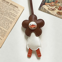 Porte-clés mignon et adorable en forme de canard soleil, imprimé UV, durable, avec mousqueton pour sacs/voitures