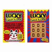 Cartes à gratter personnalisées « Lucky Catch 3 Cats » – Jeu de loterie « Gratte et Gagne » pour promotion de jeux de fête, cadeau, carte de loterie