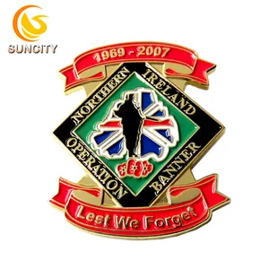 High quality bulk custom gold plated Northern Ireland soft enamel pin