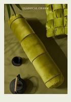 Nouvel oreiller long en bambou de style chinois, coussin de couleur unie, garnissage en fibre de polyester, décoration personnalisée pour la maison