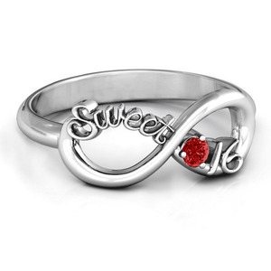 Anillo Sweet Infinity con circonita cúbica roja para mujer, anillo de compromiso con engaste de púas, joyería de moda - Product Image 6