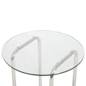 Bán Buôn Giá Rẻ Giá Chất Lượng Cao Thép Không Gỉ Tempered Glass Vòng Bàn Cà Phê Phòng Khách Bên Bảng - Product Image 5