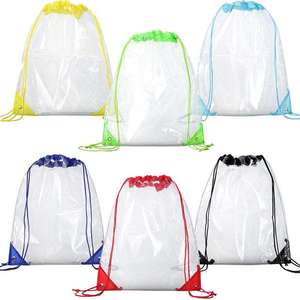 Hot Sale Custom Logo <b>Waterproof</b> Travel Transparent Clear PVC <b>Drawstring</b> Backpack <b>Bag</b> for Beach - Product Image 2
