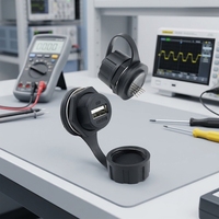 Connecteurs USB étanches IP67 Lshitech, prise femelle, fiche aviation, type traversant/soudable pour applications marines et de surveillance extérieure