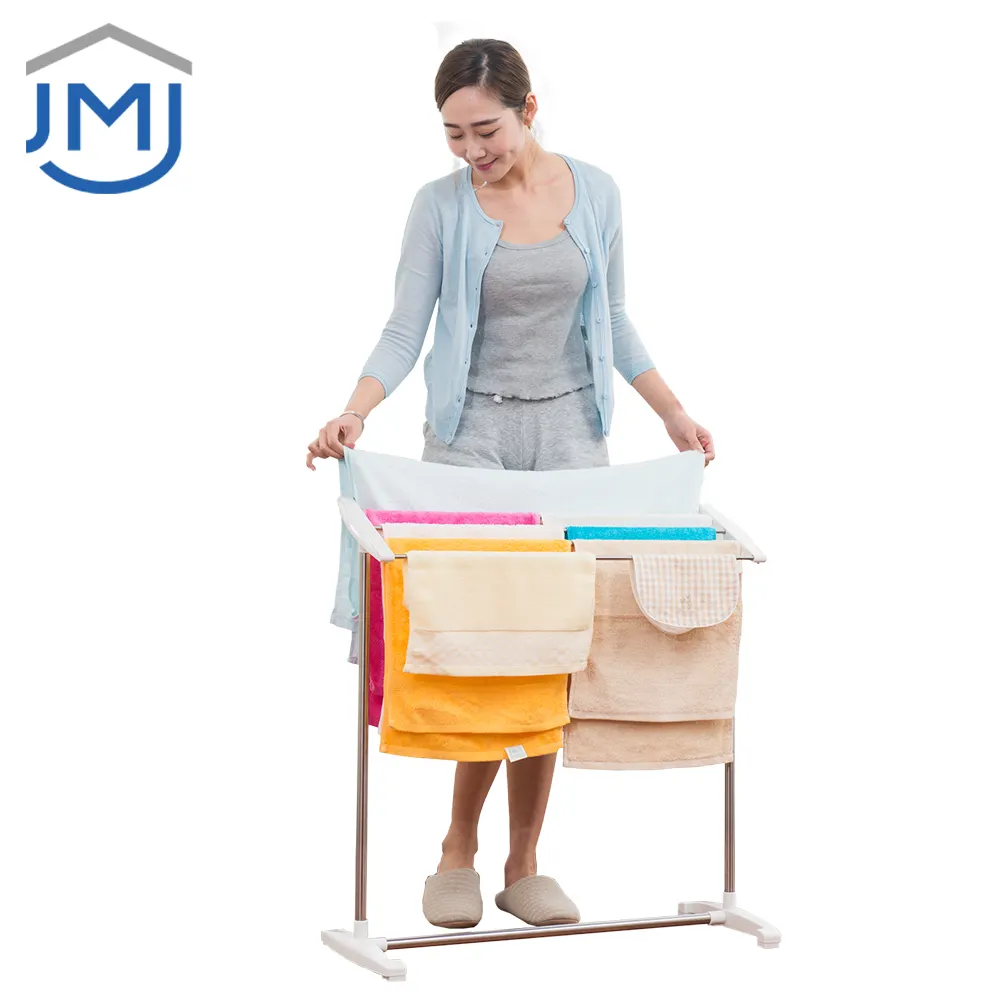2021 JMJ Indoor Balcony Stainless Steel Stand Towel Shelf Bathroom Towel Rack