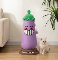 Griffoir pour chat aubergine violet avec niche et balle de jeu – Design unique et élégant pour l'escalade avec sisal