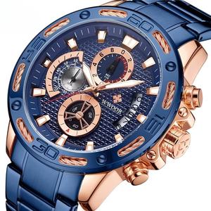 Nuevo reloj de cuarzo luminoso de acero inoxidable dorado de lujo para hombre, reloj deportivo cronógrafo con calendario, informal, de negocios, resistente al agua. - Product Image 3