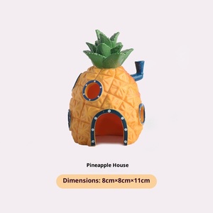Groot SpongeBob Ananas Huis <span class=keywords><strong>Aquarium</strong></span> Ornament Visbak Decoratie met Schuilplaats - Product Image 2