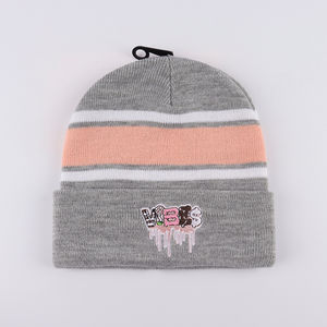 BSCI Factory Sombreros de invierno Unisex Acrílico Pullover Warm Cuff Beanie Custom Printed Logo Knit Beanie Cap Jacquard Beanie Hat - Product Image 2