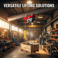 Mini-treuil électrique série PA 220V à câble métallique avec frein automatique et télécommande pour travaux de levage à domicile, en construction et en entrepôt