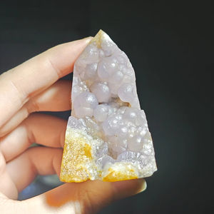 Tour de chalcedoine botryoïdale en agate de raisin violet de haute qualité en gros pour la décoration de bureau à domicile, cadeaux d'anniversaire - Product Image 4