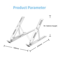 Support portable pliable en alliage métallique 2025, réglable en hauteur sur 6 positions, avec patins antidérapants en silicone, pour ordinateur portable/tablette/iPad de 10 à 17,4 pouces