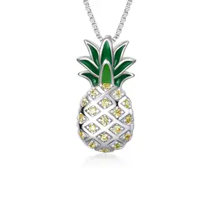 Jewelry Gift Women Teens Girls 925 Sterling Silver Pineapple Pendant Necklace