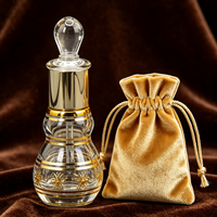 Couleurs expédiées aléatoirement – Flacon de parfum en verre gourd 6ml/12ml, électroplaqué, gravé, estampage à chaud, flacon vide pour le Moyen-Orient