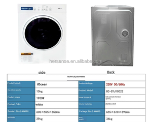 Secadora de Ropa Doméstica de 10 kg, Totalmente Automática, de Carga Frontal, con Tambor Giratorio, Máquina de Secado de Ropa - Product Image 2