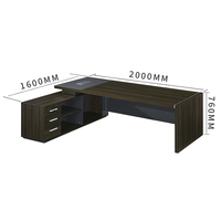 Bureau de direction moderne Bureau d'ordinateur Design de chef de la direction Bureau convertible et extensible en forme de L
