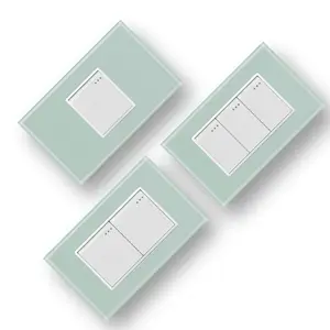 OEM 118 Type US Standard Switches 1/2/3/4 Gang 1 Way Acrylic Colorful Panel Light Push Wall Switch