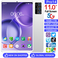 Tablet Pro 14 de 11 Pulgadas, 16GB+1TB, 108MP, 8000mAh, 5G, MTK, Wi-Fi, Doble SIM+TF, Visión Nocturna, Cámara Triple, Transmisión en Vivo, IA, Captura Inteligente