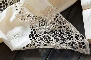 Grande nappe en dentelle <span class=keywords><strong>Jimo</strong></span> faite à la main Lu broderie artisanat mosaïque dentelle Antependium nappe brodée pour usage domestique ensemble complet - Product Image 2