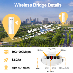 Nhà Máy Giá 5.8GHz 900Mbps 5km Long Range Wifi điểm truy cập tốt nhất ngoài trời không dây CPE cầu - Product Image 3