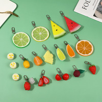 Kunstmatige fruitvormige sleutelhanger watermeloen aardbei citroenschijfje charme voedselhanger tasdecoratie feestfavoriet vakantie cadeau