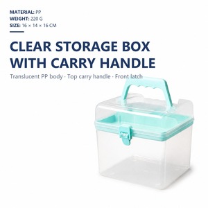 Caja de Almacenamiento Transparente de Plástico PP Ecológica con Tapa de Asa Arqueada y Bandeja Extraíble de 16x14x16cm <span class=keywords><strong>para</strong></span> Organización de Herramientas de Manualidades y Bricolaje - Product Image 2