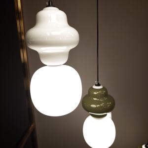 Lampadario a Forma di Zucca in Ceramica, Lampada a Sospensione Moderna e Organica con Ceramica Smaltata a Mano per Ristoranti, Enoteca, Lobby - Product Image 3