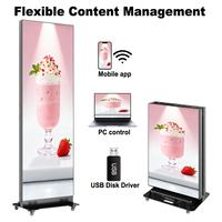Afficheur numérique LED mobile P2.5 d'intérieur, étanche IP65, sur pied, avec SDK, pour centre commercial, ascenseur, magasin de détail