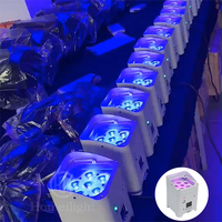Éclairage de Scène 6x18W Sans Fil DMX, Projecteur LED Uplight sur Batterie WiFi pour DJ, Lumière Par pour Mariage, Fête et Bar
