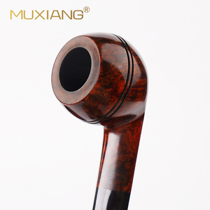 Muxiang Handmade Solid Wood Tobacco Pipe Straight Type Acrylic Mouthpiece Briarwood Smoking Pipe Custom Made - Product Image 4