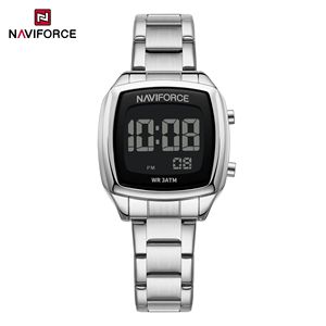 NAVIFORCE NF5047 Square Casual <strong>Digital</strong> <strong>Watch</strong> for Lady Stainless Steel Strap <strong>Digital</strong> <strong>Watch</strong> for <strong>Women</strong> Versatile Female Wristwatch - Product Image 2
