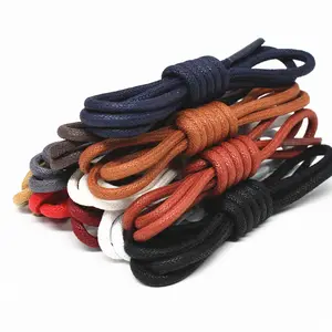 Yrunfeety New Leather Wax Shoes Laces Waterproof Dress Shoe Laces Waxed Shoelaces Round Braided Shoelaces for Leather Shoes