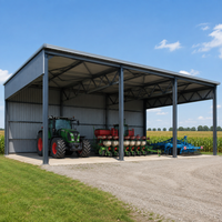 Bâtiment agricole préfabriqué en acier galvanisé pour l'entreposage du foin et des aliments, avec toit métallique