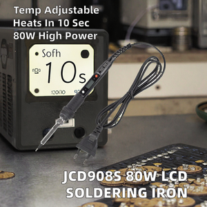 Soldador Eléctrico <span class=keywords><strong>de</strong></span> 80W con Pantalla LCD, 100V-240V CA, Temperatura Ajustable <span class=keywords><strong>de</strong></span> 300-480°C, Punta Cónica 90° Tipo Lápiz - Product Image 2