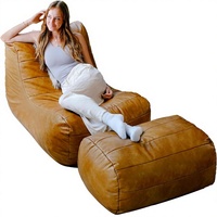 Fauteuil Poire Modora pré-rempli en mousse polyuréthane PU, siège de salon et de jeu, en cuir végétalien Copper Harbor