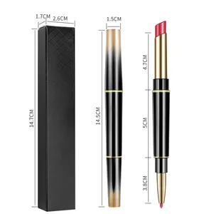 Wholesale Private label low MOQ Double Side 2 In 1 Lipliner Pencil With Lipstick