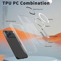 Coque de protection magnétique mate avec support invisible pour iPhone 17, 17 Pro, 17 Pro Max, 17 Air, 16, 15