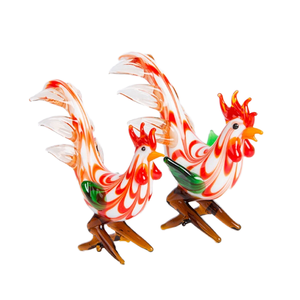 Patung Ayam <span class=keywords><strong>Murano</strong></span> Art <span class=keywords><strong>Glass</strong></span>, Figurine Ayam Chanticleer Tiupan Tangan, Patung Ayam Unik untuk Koleksi, Patung Hewan Ayam Jantan - Product Image 4