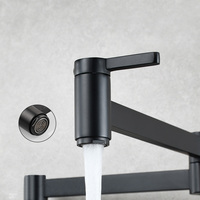 Moderne Flexible En Laiton Cuisine Pli Robinet D'eau Noir Mat Pot Filler Robinet
