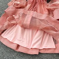 Robe Courte Sexy de Soirée à Manches Longues Broderie Creuse Boutonnée pour Femme – Nouvelle Collection Printemps