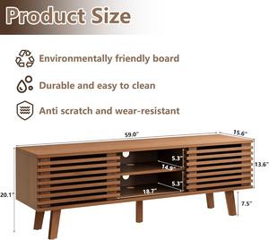 وحدة ترفيه حديثة من منتصف القرن مع وحدة ترفيهية من خشب الجوز المنزلق لغرفة النوم وغرفة المعيشة - Product Image 6