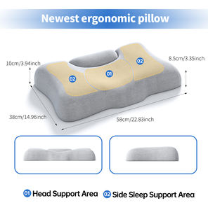 <span class=keywords><strong>Oreiller</strong></span> cervical orthopédique moderne en mousse à mémoire de forme pour dormeurs sur le dos, qui enveloppe en douceur la tête et offre un soutien du cou, soulageant les douleurs aux épaules - Product Image 4