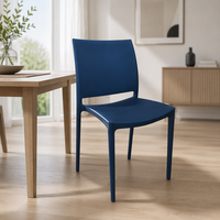 Chaises de salle à manger empilables contemporaines nordiques avec dossier carré en plastique pour la maison, le bureau et l'ameublement domestique