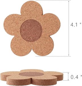 Posavasos de corcho natural con forma de flor personalizado de alta calidad - Product Image 4