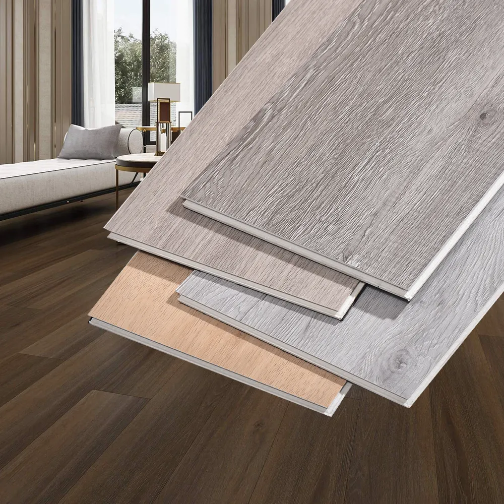 click interlocking pvc floor tiles plastic parquet flooring wooden texture spc flooring