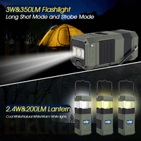 Eletree Outdoor Wasserdichte Handkurbel SOS Dynamo Radio Solar Lampe Wiederaufladbare LED Campinglaterne Mit Powerbank