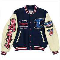 Veste universitaire de haute qualité pour hommes, faible MOQ, broderie chenille, manches en cuir, veste universitaire personnalisée, veste de baseball